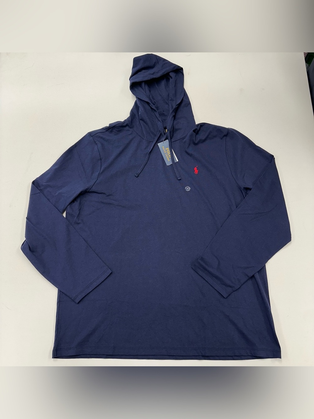 Polo Ralph Lauren Sweatshirt Men's 2XL Pullover Hoodie Lightweight Blue NWT